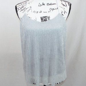 Express Metallic Silver Racerback Cami with Spaghetti Straps Size Small Petite